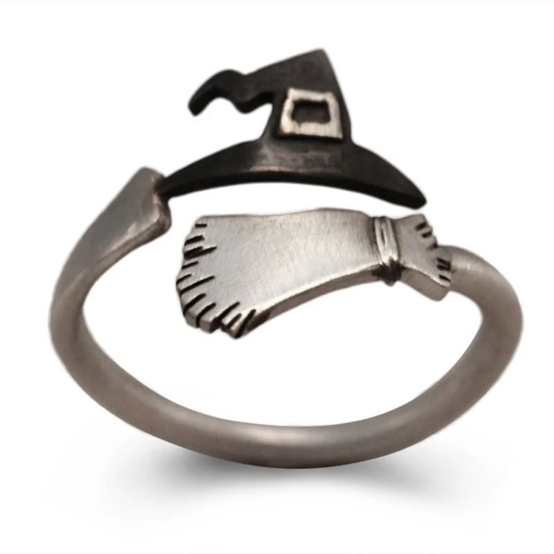 Милые Креативные украшения для Хэллоуина ювелирные кольца женщин шляпы ведьмы