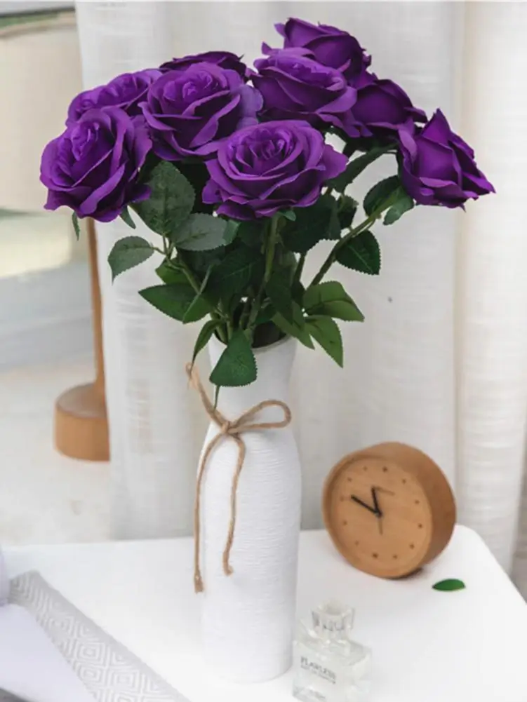 10 шт. искусственные розы шелковые цветы букет невесты для дома свадебные
