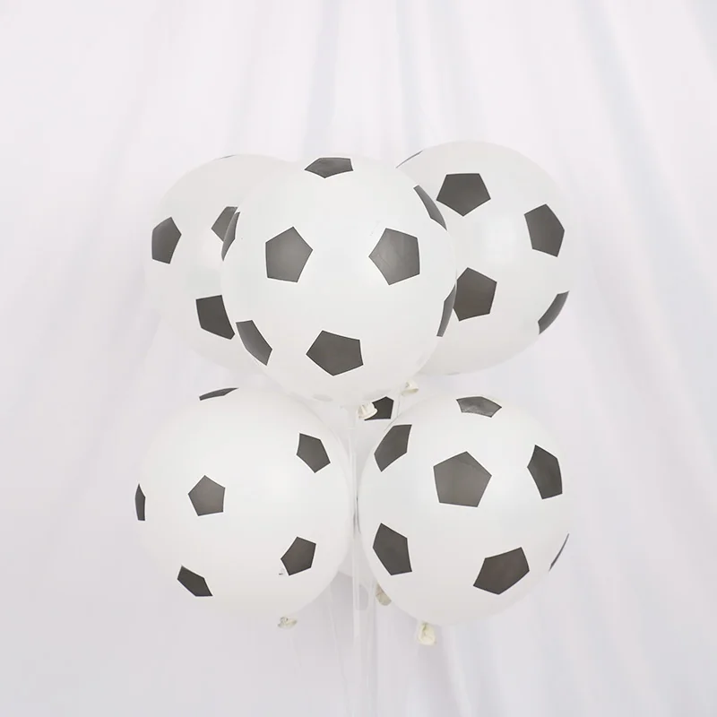 Вечерние круглые шары для футбола 10 шт. 12 дюймов с черным и белым гелием вечерние