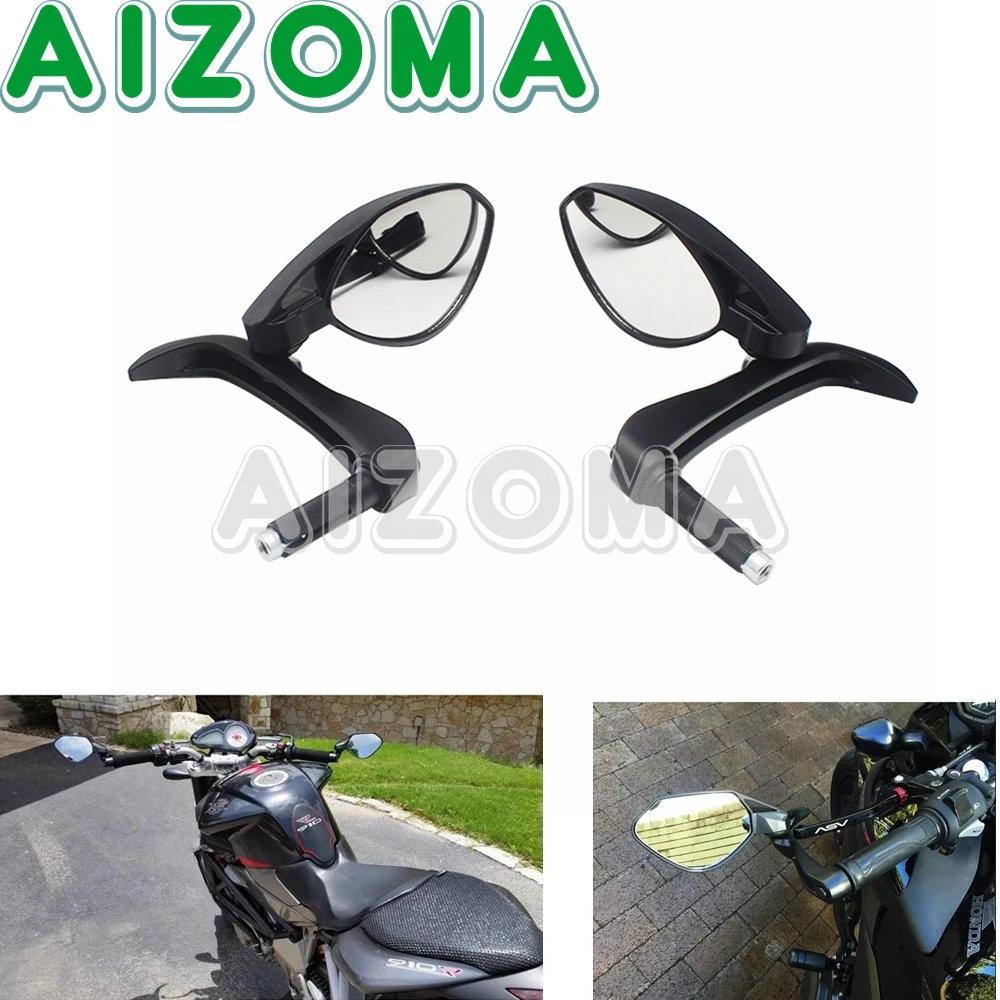 7/8" 22mm Motorcycle Rear View Mirror Moto Handle Bar End Side Rearview Lever Guard For Honda Kawasaki Yamaha Suzuki BMW Chopper