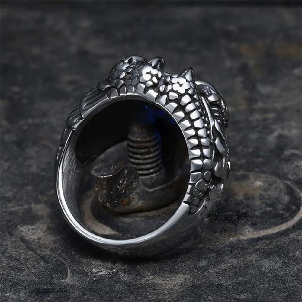 

Retro Fashion Punk Style Gothic Zircon Dragon Claw Domineering Rings Men's Hip Hop Rock Locomotive Party Accessories Jewelry