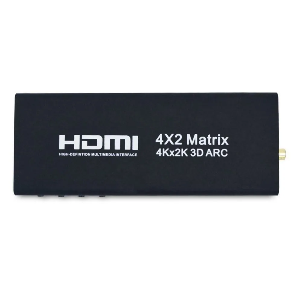 Портативный HDMI матричный 4X2 HDMI Разветвитель переключатель 1,4 HDMI 4 в 2 Выход коммутатор разветвитель адаптер Поддержка 4 к* 2 к с пультом дистанционного управления