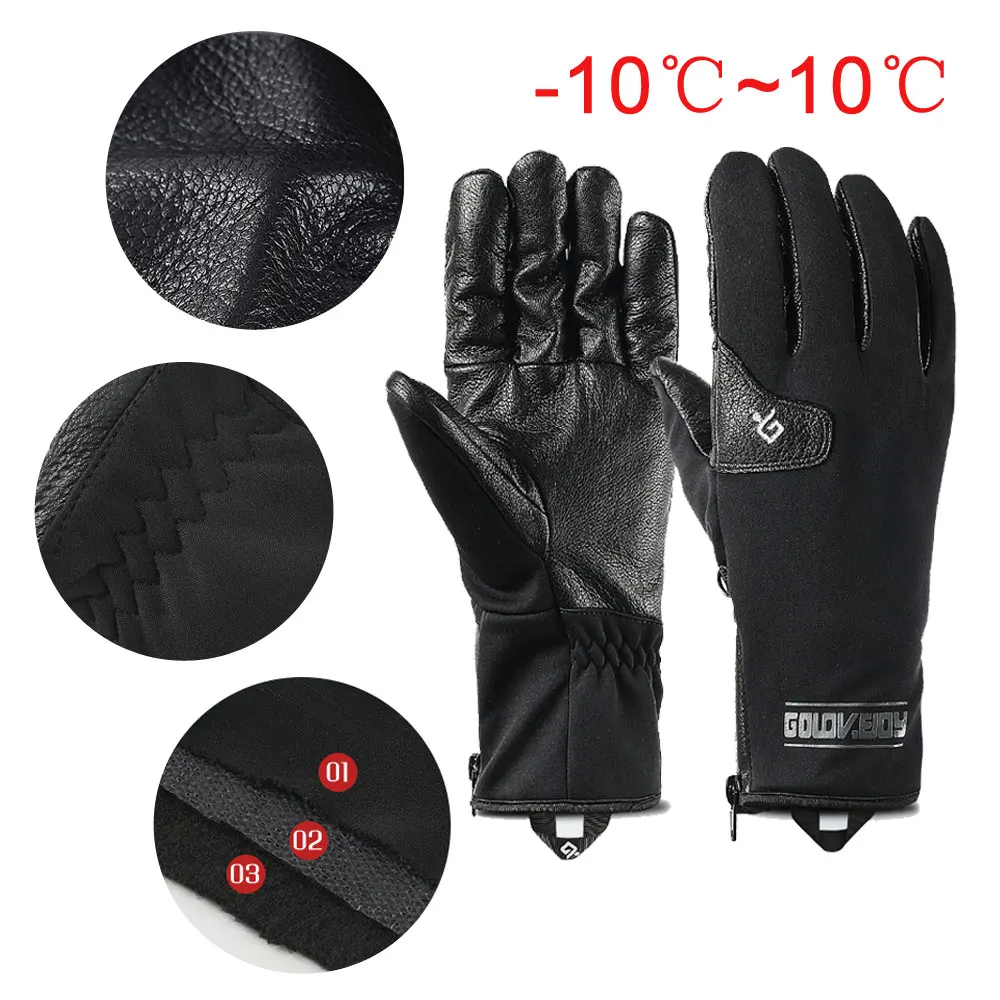 

Winter Cycling Gloves Waterproof Full Finger Bicycle Motorcycle Glove Men Women Outdoor Thermal Warm Sports Riding Guantes Moto