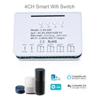 4CH Wifi DIY умный беспроводной пульт дистанционного управления модуль контроллера Wi-Fi работа с Alexa Google Home eWeLink 7 В-32 В постоянного тока 12 В 24 в приемник