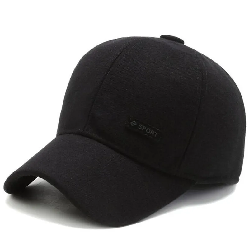 

Winter Earmuff Hats Middle-aged Elderly Men Warm Baseball Caps Snapback Cap Adjustable Size Simple Casual Sports Cap Dad's Hat