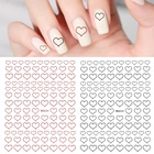 3d наклейки для ногтей, Золотое любовное сердце, Простые Летние самодельные слайдеры, украшения для ногтей, фольга, любовь, сердце, дизайн аксессуары для ногтей
