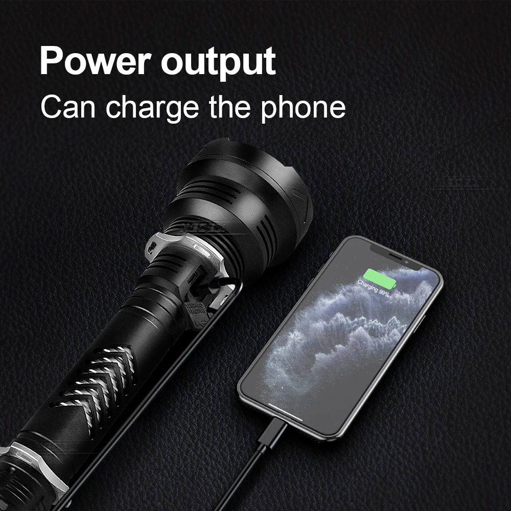 Супер мощная XHP170 светодиодная вспышка 18650 26650 зум тактический фонарь USB зарядка