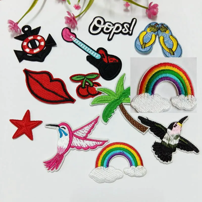 12 шт. наклейки с героями мультфильмов для одежды Детские нашивки Аппликации