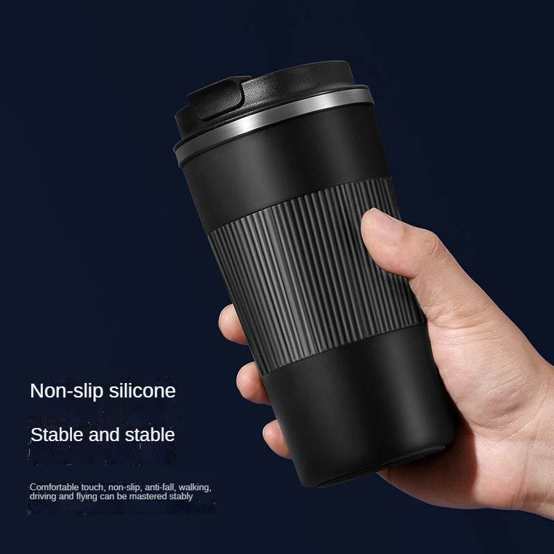 

Mug Coffee Cup with Cover Stainless Steel Silicone Metal Insulated Water Cup Portable Outdoor Portable Cup For Gifts Car
