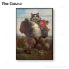 Винтажный постер Кот в сапогах, настенное художественное полотно, принт под старину, живопись маслом Кот, Le Chat Botte, Андре Гилл, Французская сказка, художественный Декор