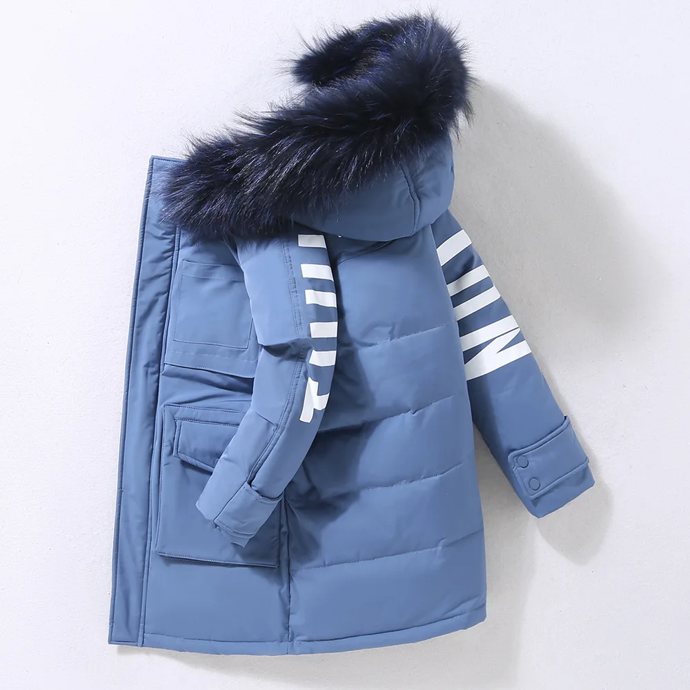 Куртка-пуховик для мальчиков новая детская длинная куртка в Корейском стиле на