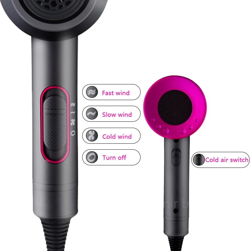 Фен для волос Anion профессиональный сушилка с контролем температуры и горячим