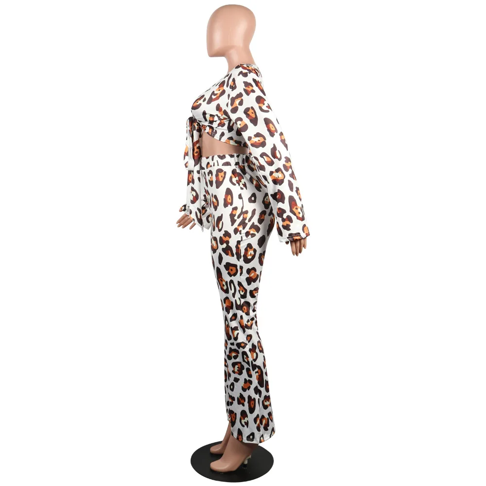 BKLD комплект из двух предметов с леопардовым принтом женская футболка длинным