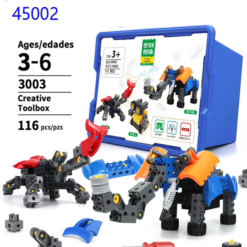 

Big Building Bricks High-Tech Blocks Parts Tire Tank Wheel Educational Toys Compatible Duploly Technology Mechanical 45002/9656