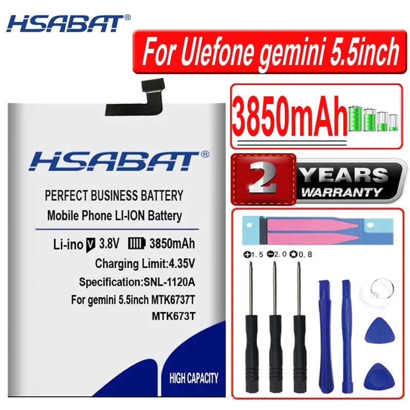 Аккумулятор высокой емкости HSABAT 3850 мАч для смартфона Ulefone gemini 5 дюйма
