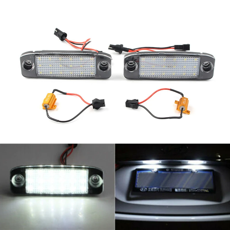 

2Pcs Error Free LED Canbus License Plate Lights Number Plate Lamps White 12V For Hyundai Sonata YF 10MY GF 10 For Kia Sportage