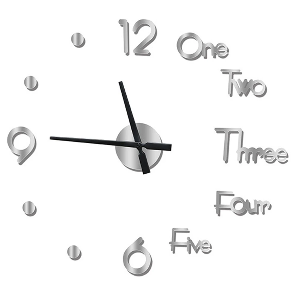 3D настенные часы для гостиной сделай сам акриловые зеркальные наклейки