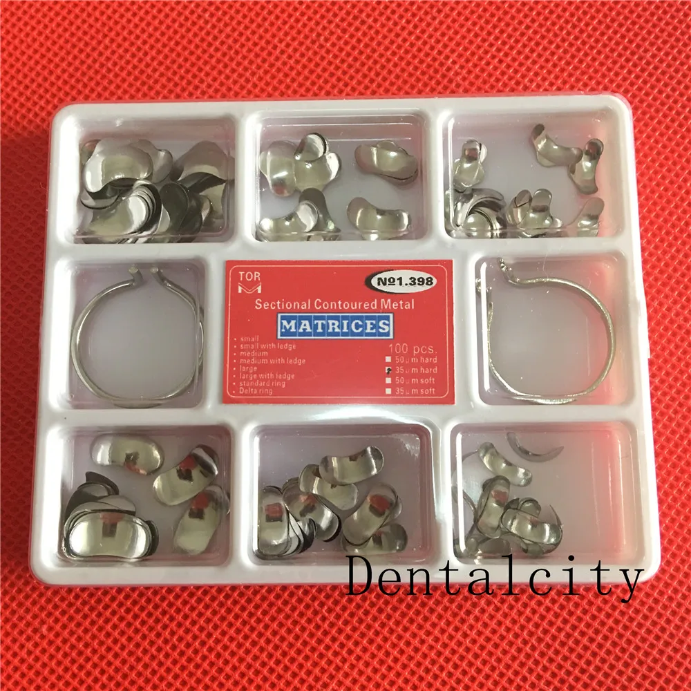 100 шт. Стоматологическая матрица секционные Контурные матрицы + 40 силиконовых