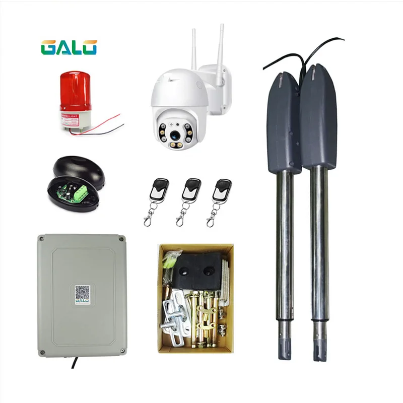 Outdoor camera Открывалка для распашных ворот привод PKM-C02 400 кг на лист Авто сверхмощный Полный комплект с 1080P Беспроводная ip-камера на открытом воздухе опционально - Цвет: Outdoor camera