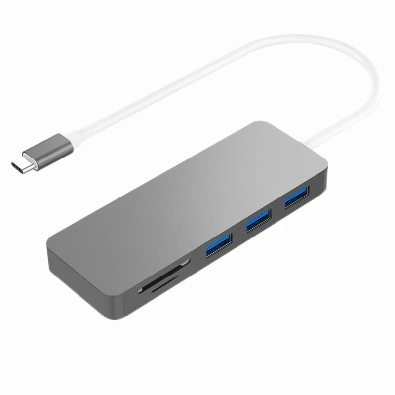 Док-станция TYPE-C 5 в 1 SD TF подходит для всех устройств USB C. Поддержка: Windows