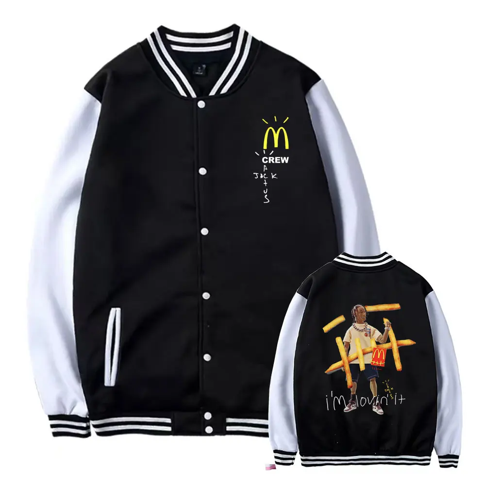 

Cactus Jack Jacket Oversized Men Women Travis Scott M Letter Print Jackets Mens Hip Hop Style Streetwear Man Baseball Uniform