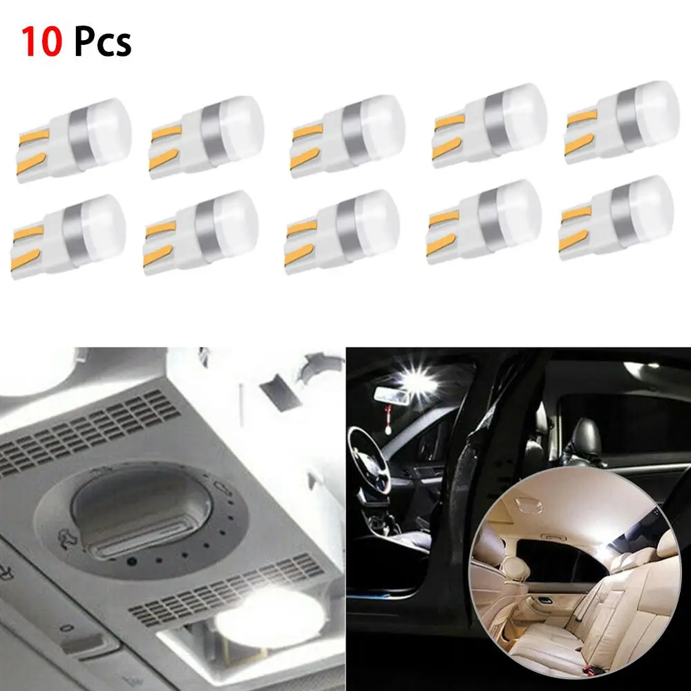 10pcs 10 шт. автомобиль T10 светодиодный Canbus 3030 SMD T10 W5W светодиодный лампы 6000K чистый белый авто автомобиль купол двери лампа для чтения настольная лампа 12V автомобильный Стайлинг - Испускаемый цвет: 10pcs