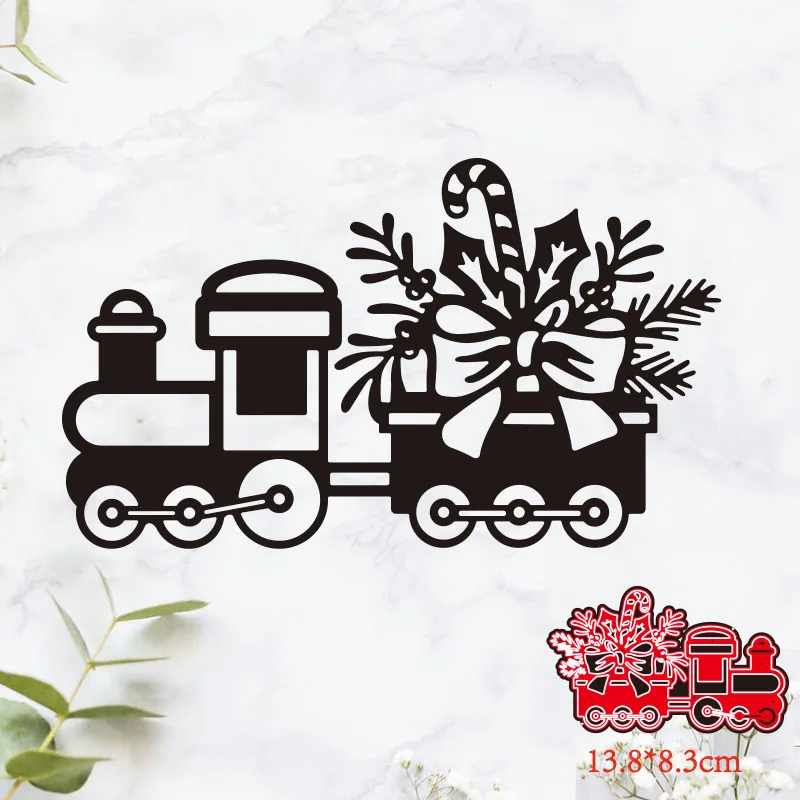 

metal cutting dies cut die mold Christmas train tree decoration Scrapbook paper craft knife mould blade punch stencils dies