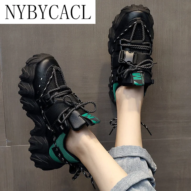 2022 New Spring Fashion Round Head Shoes Lace-up Vulcanized Shoes Baotou Low Cut Comfortable Women's Casual Sports Daddy Shoes