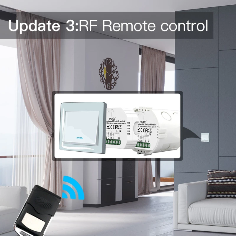 Умный переключатель света Tuya Smart Life APP ZigBee 3 0 релейный модуль 2 группы ZIGBEE + RF работа
