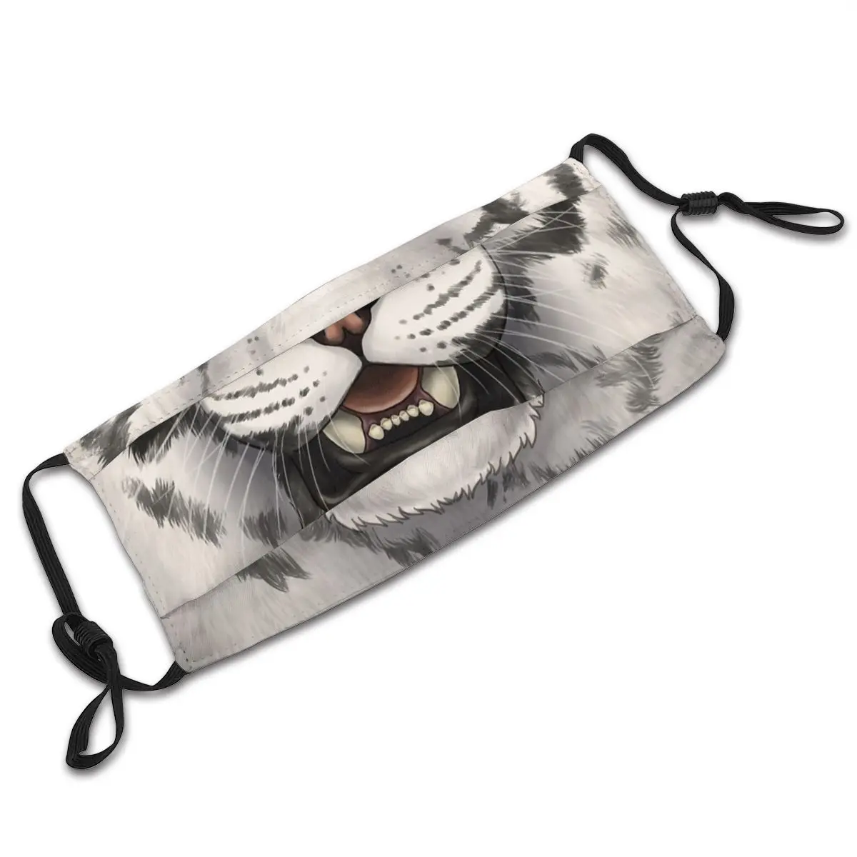 

White Tiger Adult Reusable Face Mask Animal Leopard Anti Haze Dust Mask With Filters Protection Cover Respirator Mouth Muffle