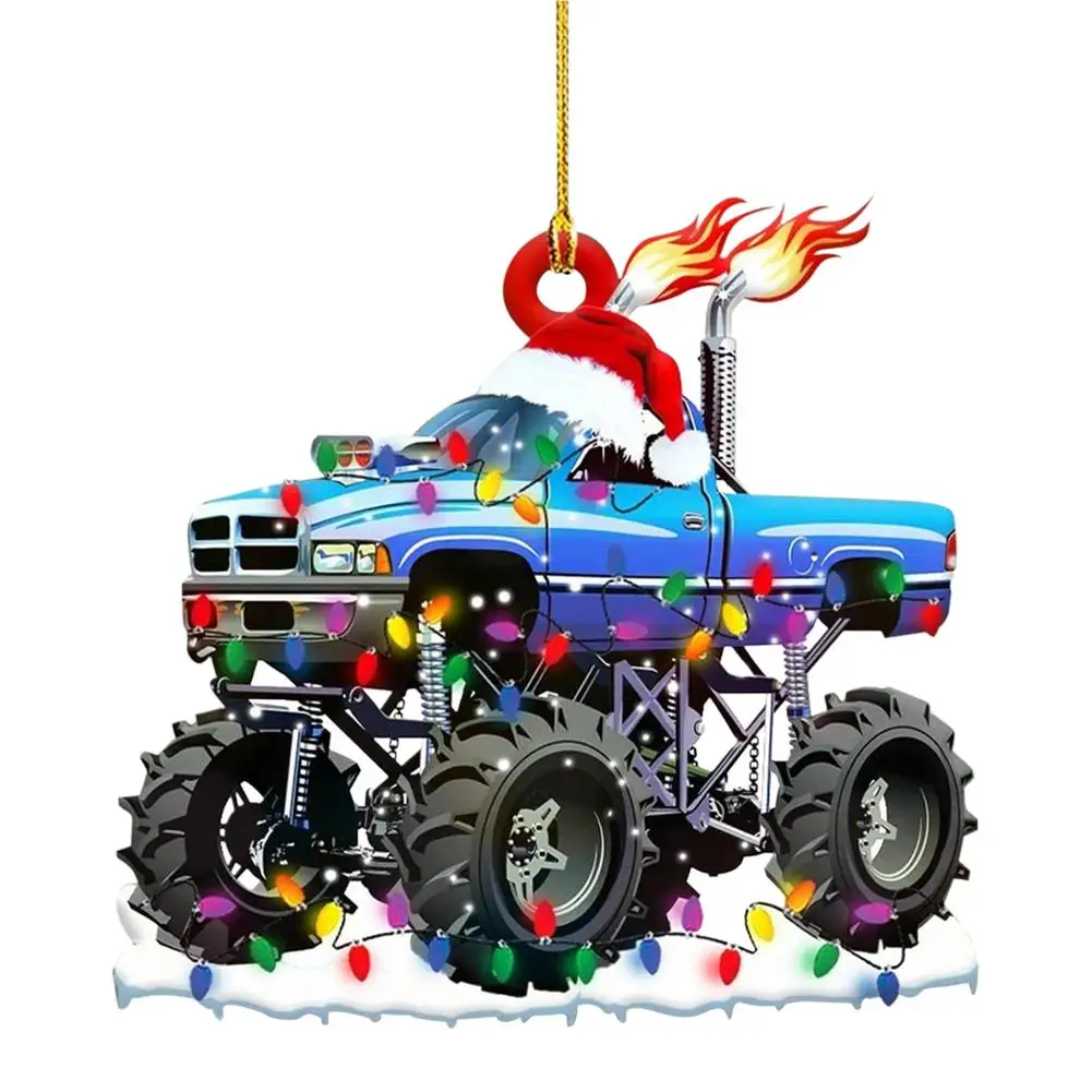 

Christmas Acrylic Ornaments Modern Vehicle Shape Tree Pendant Vehicle Decorations For Home Kid Toys Gift Xmas New Year