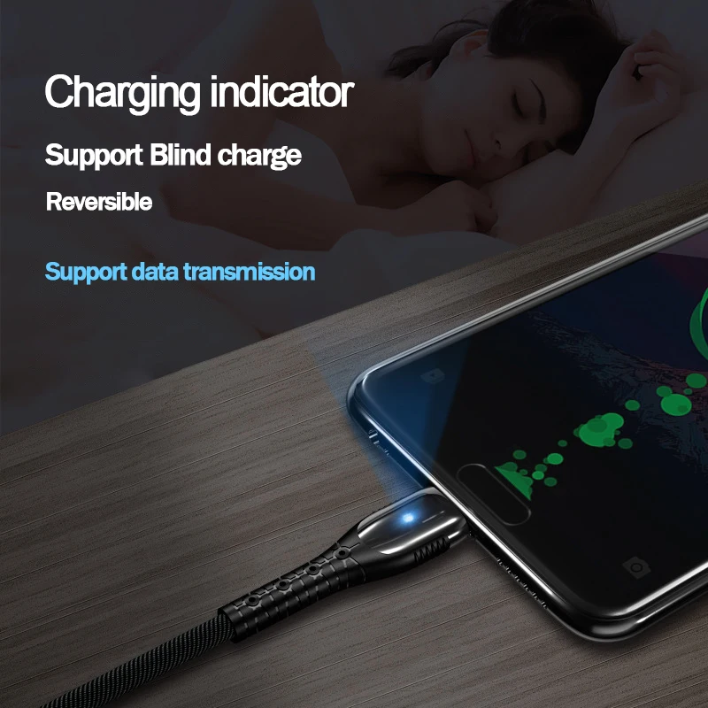 Светодиодный Micro USB кабель 3A Быстрая Зарядка Кабель Microusb для Samsung Xiaomi Huawei Android