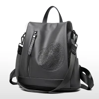 large capacity leather womens bag travel bag anti theft student schoolbag new style backpack single shoulder messenger bag