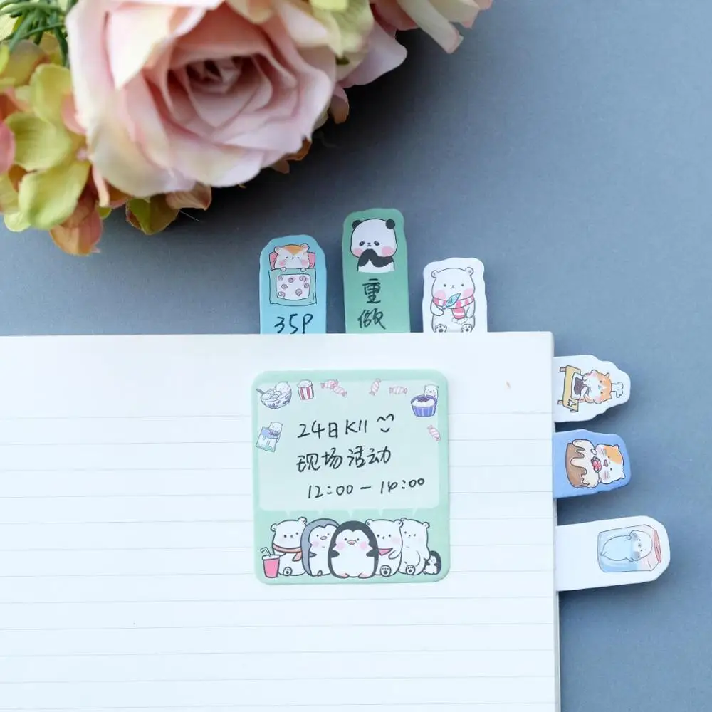 

Korean Import Brand Nekoni Kawaii Little Cat Shiba Panda Animals Memo Pad Sticky Notes To Do List Planner Sticker Page Flag