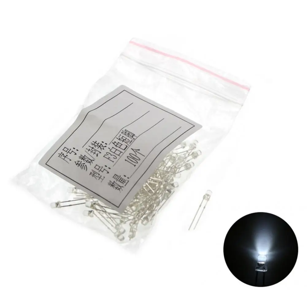 

Mini 100Pcs Useful Stable Light Emitting Diode Durable Light Emitting Diode Exquisite Workmanship for General Lighting