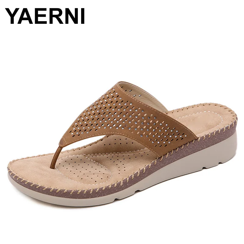 

Шлепанцы yaerniwomen женские пляжные, танкетка, танкетка, летняя обувь, большие размеры, 2020