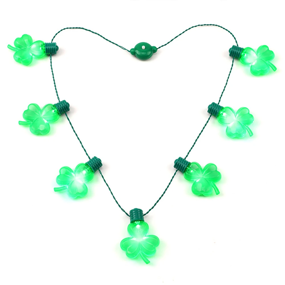 Мигающие огни для Дня святого патрикса линейное ожерелье Shamrock традиционные