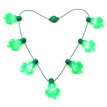 Мигающие огни для Дня святого патрикса линейное ожерелье Shamrock