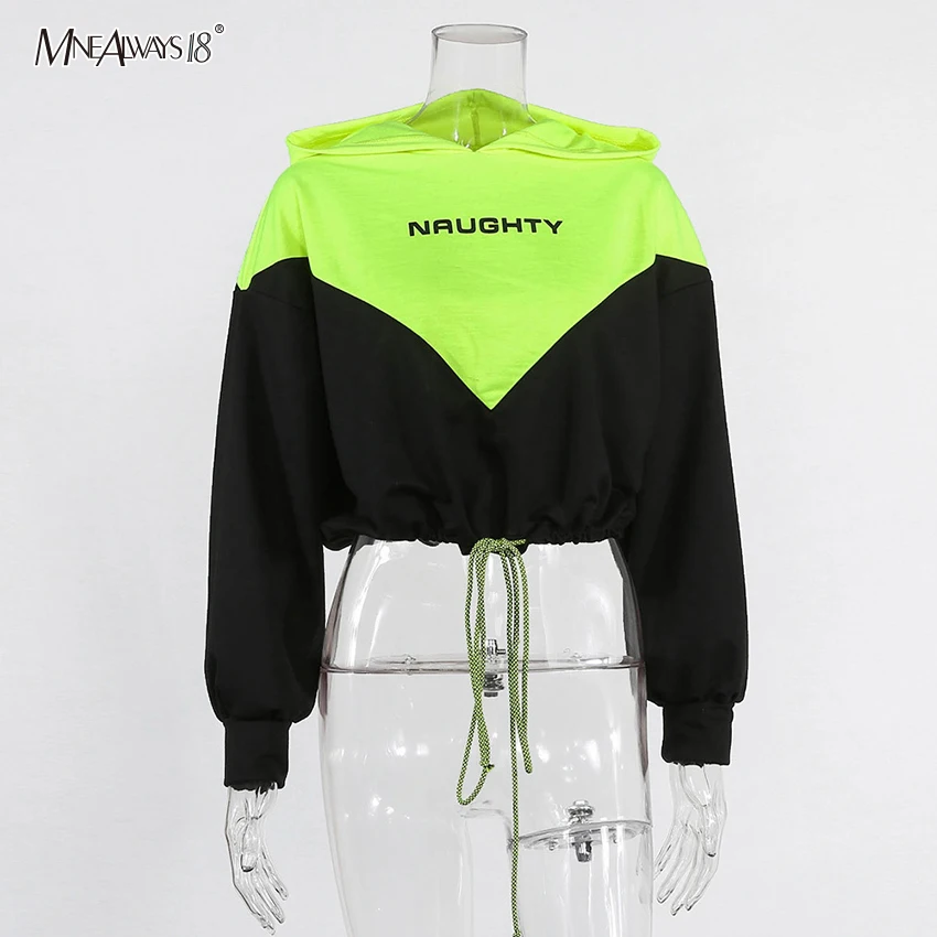 Mnealways18 Зимние толстовки с буквенным принтом неоновая зеленая толстовка