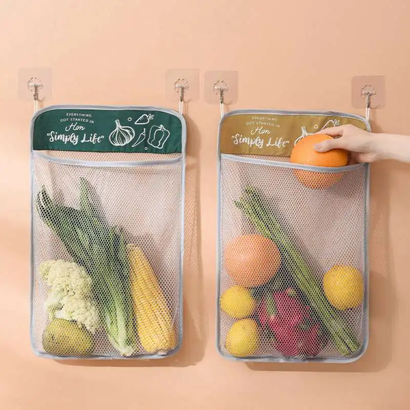

Large Fruit Vegetable Net Bag Storage Hanging Bag Kitchen Hanging Storage Bag Wall Hanging Storage Bag