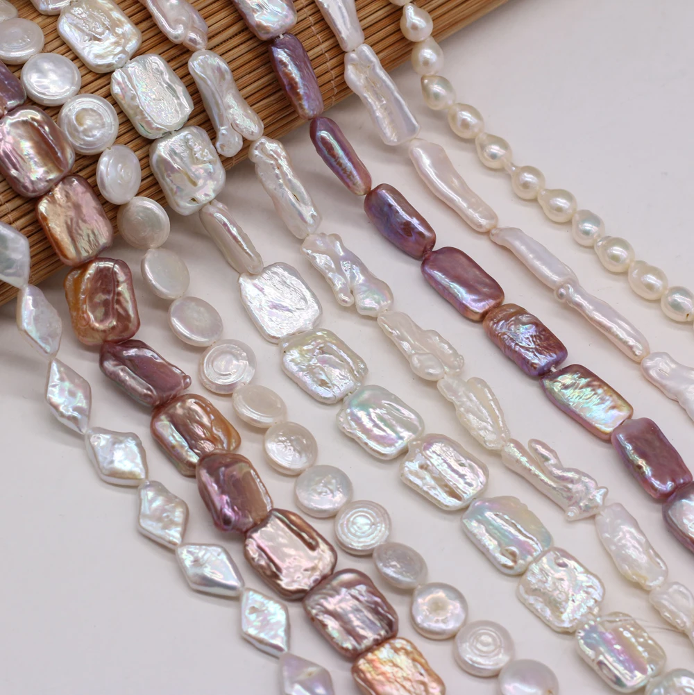 

Natural Freshwater Pearls of Various Shapes Loosely Spaced Pearls Beaded Making DIY Fashion Necklace Bracelet Accessories