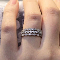3pcs fashionable and exquisite women 925 sterling silver birthday gift engagement princess ring love diamond