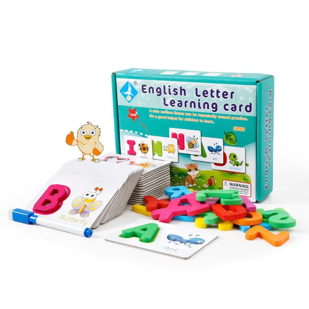 

Children English Letter Learning Card English Alphabet Word Cognitive Toys Baby Literacy Card