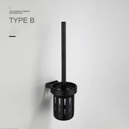 Style B Черная щетка для унитаза, щетка для унитаза в мертвой угол, мягкие волосы, настенный бытовой Набор для чистки ванной комнаты - Цвет: Style B