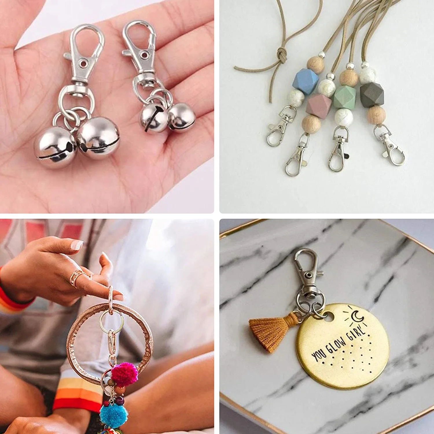 100 шт. крючки для ключей и брелоки с кольца талрепа Кнопка оснастка ювелирной