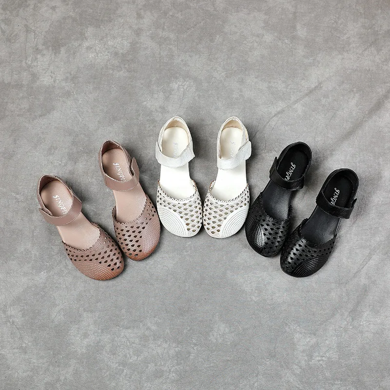 PEIPAH женские сандалии из натуральной кожи на платформе женская обувь с полым