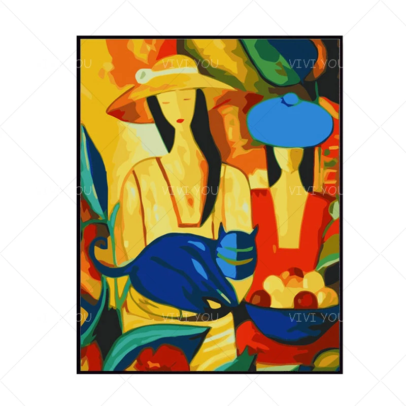 Красивая картина на стену Расписанная вручную 100% Женская фигурка портрет