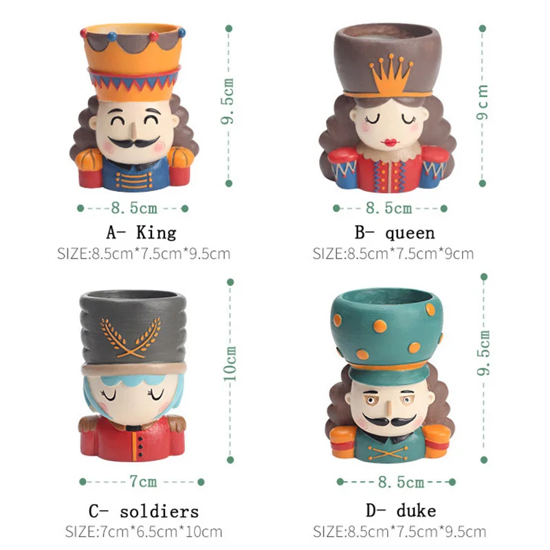 Цветочные горшки с абстрактным персонажем из мультфильма в горшках