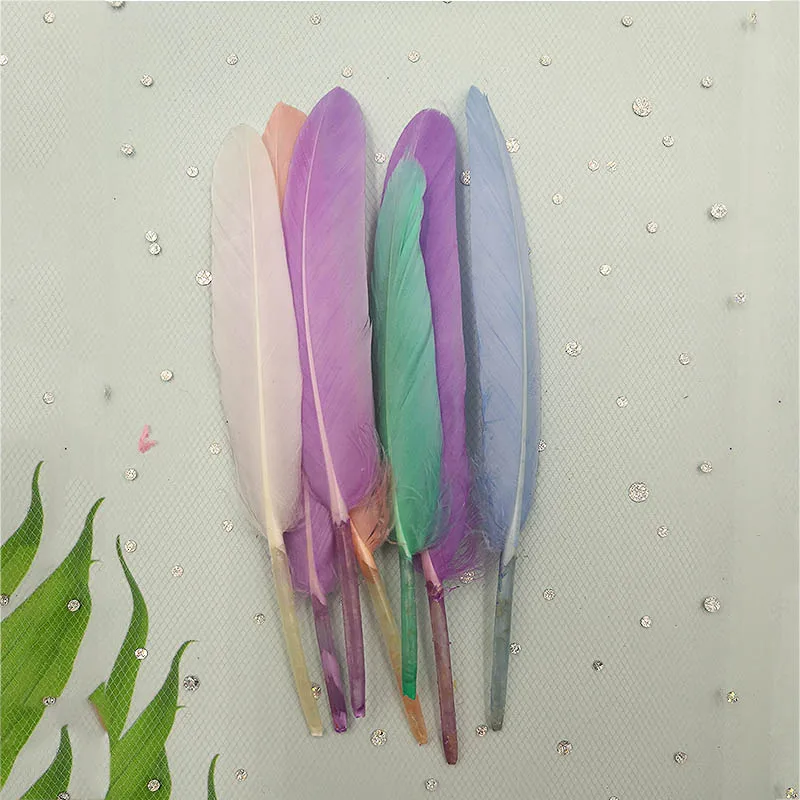 Лебедь перо 50x 10 15 см цветные окрашенные гусиные листья из Индии Для головного