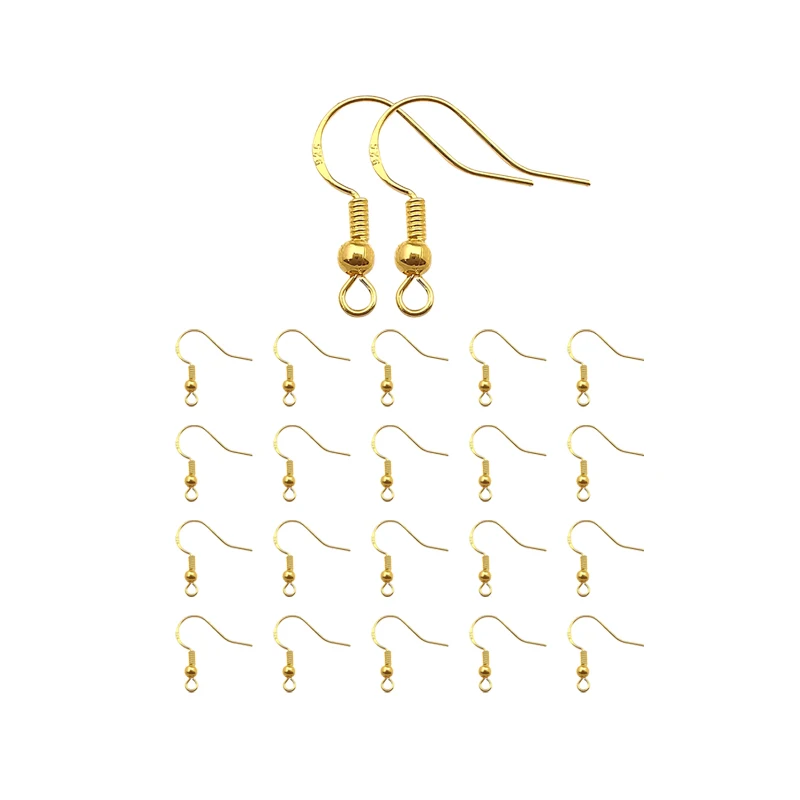 Оптовая продажа, 20 шт., посеребренные серьги-Крючки Carven, медная проволока для ушей, французские серьги-подвески, фурнитура для изготовления ювелирных изделий своими руками